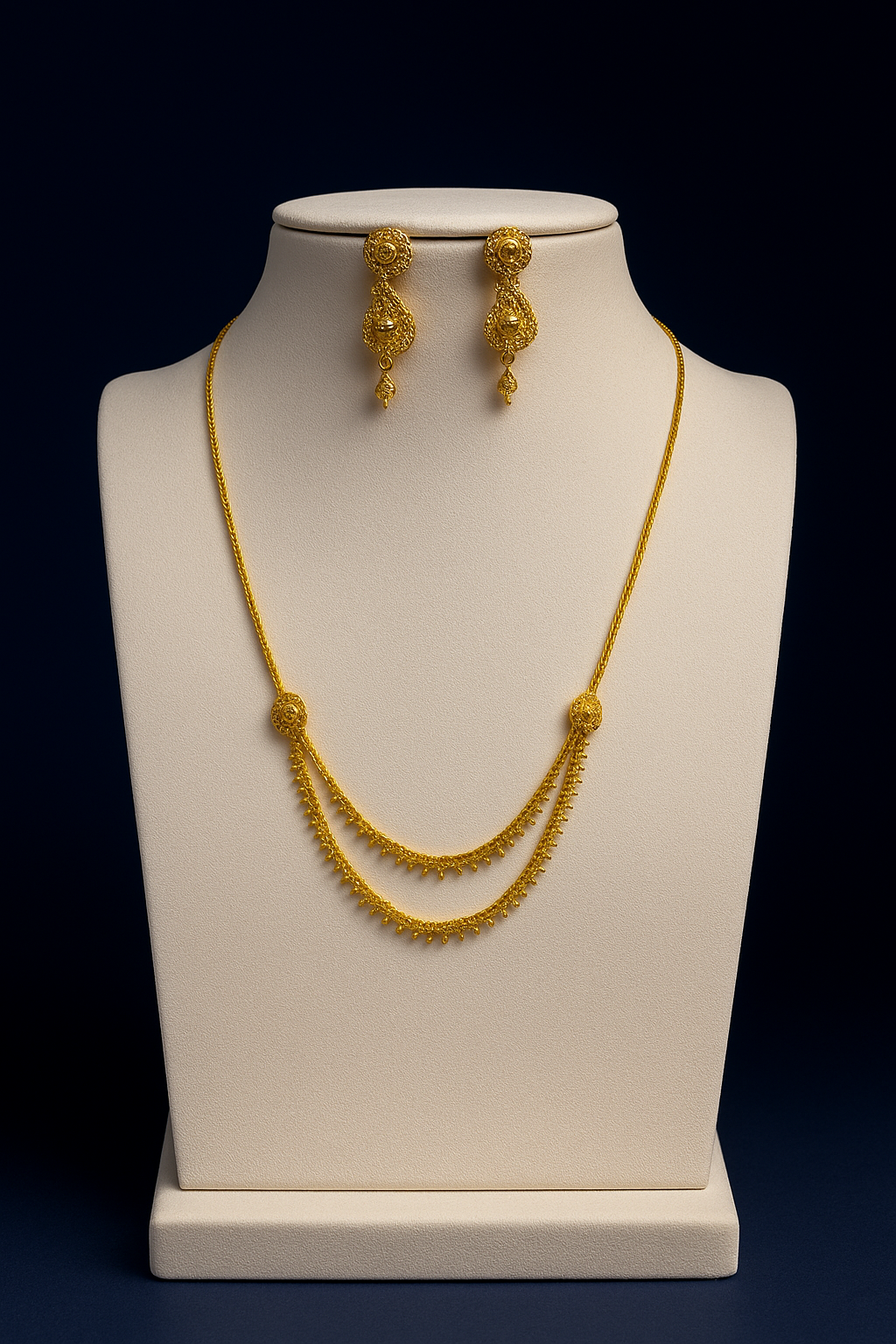 Gold Necklace and Earings Set